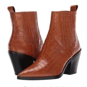 Alice + Olivia Westra Bootie | Croc embossed western bootie | Size 8.5